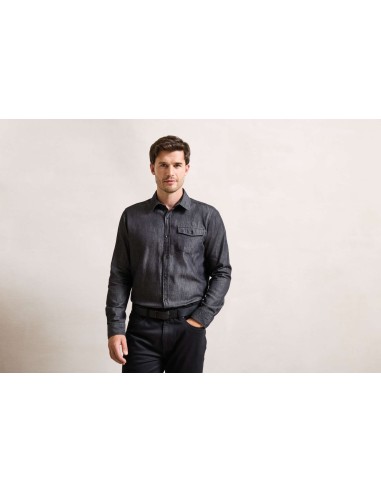 PRE-PR222-Mens Jeans Stitch Denim Shirt